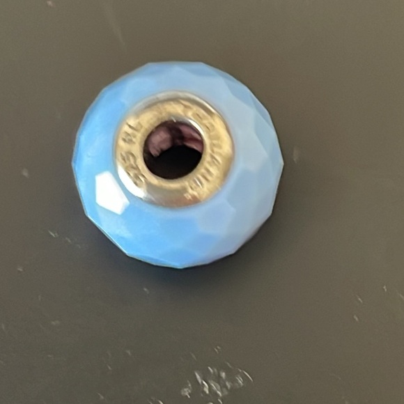 Charmed Memories Opaque Blue Sterling Silver compatible w/Pandora charm - Picture 2 of 2